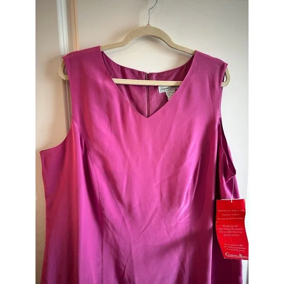 Stephanie Andrews 100% Silk Dress V Neck Sleeveless Women's Plus size 22W NWT - Picture 2 of 7